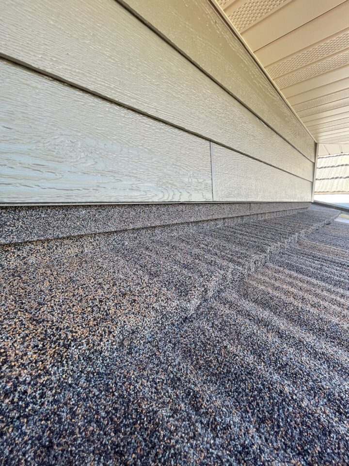 Close up of new roof with perfect seams